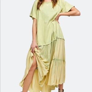Free people Short Sleeve Sun Faded Midi Dress
